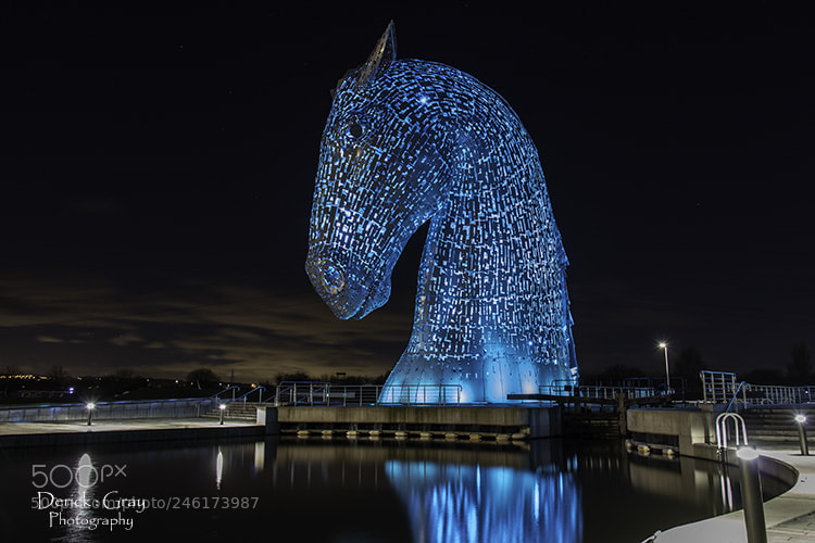 Canon EOS 60D sample photo. Kelpies at night photography