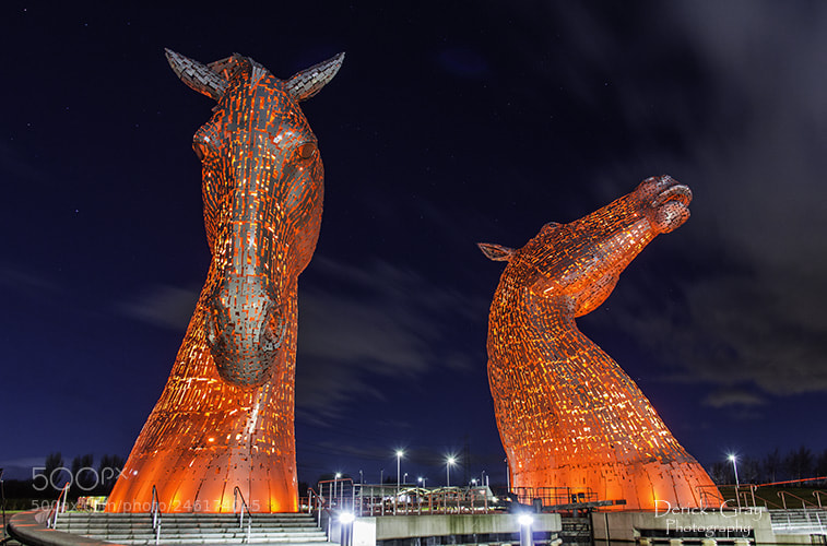 Canon EOS 60D sample photo. Kelpies at night photography