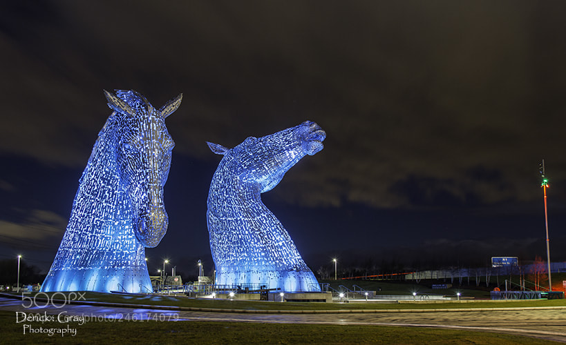 Canon EOS 60D sample photo. Kelpies at night photography