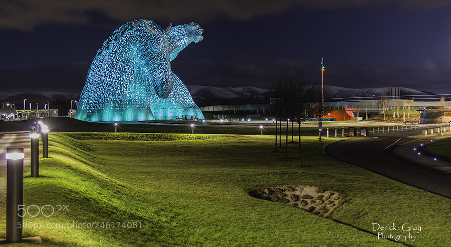 Canon EOS 60D sample photo. The kelpies at night photography