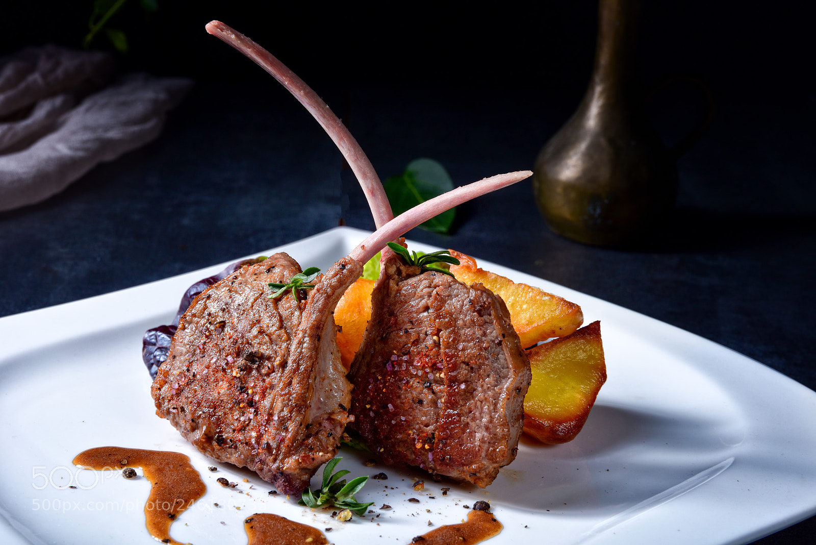 Nikon D810 sample photo. Grilled lamb chops with photography