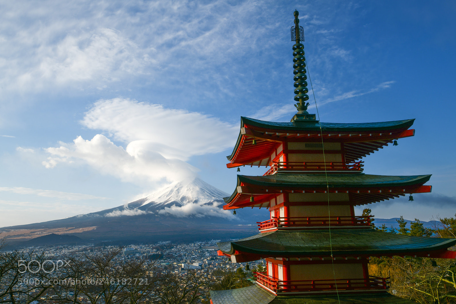 Nikon D850 sample photo. Fuji with a pagoda photography