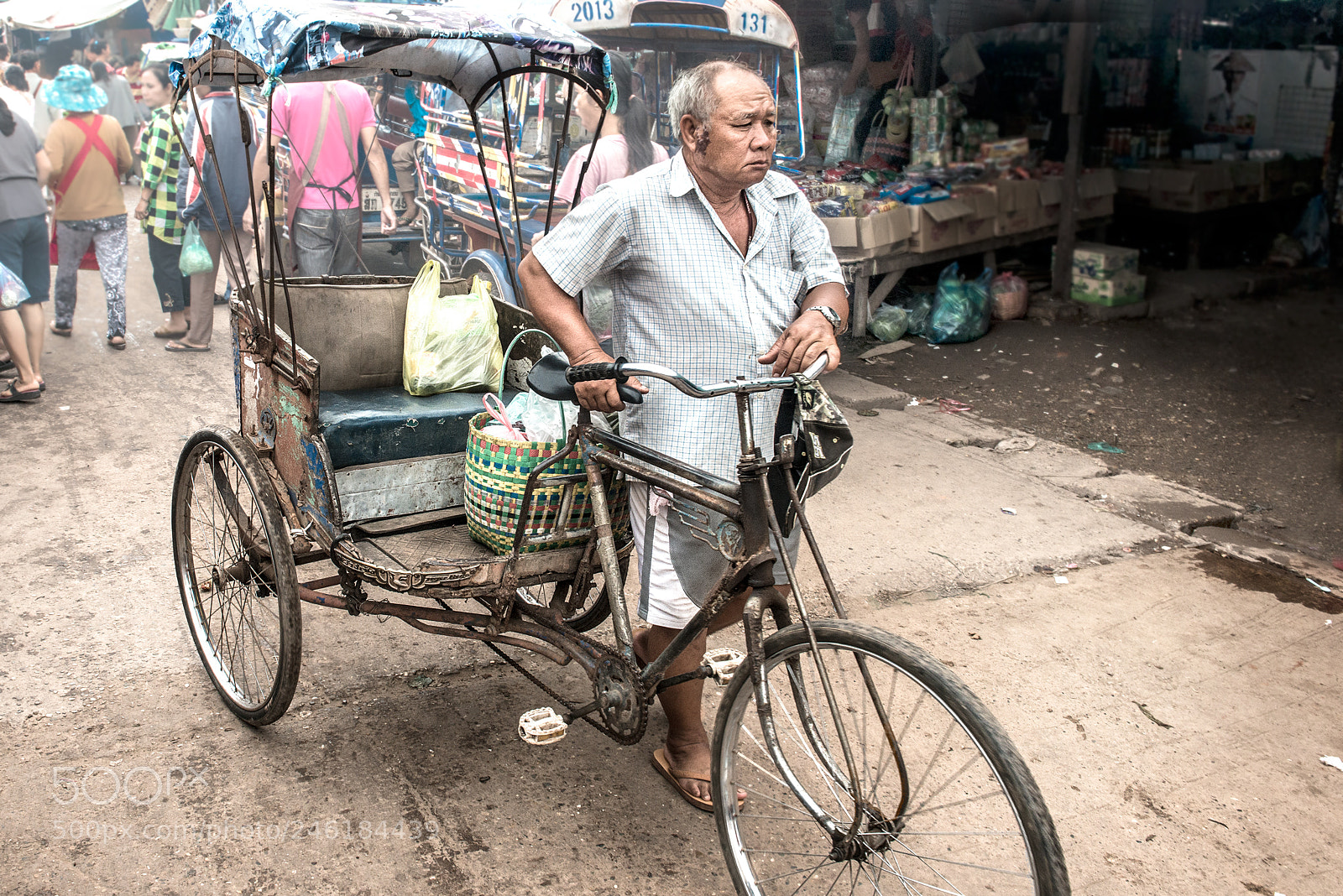 Nikon D800 sample photo. Market taxi / laos photography