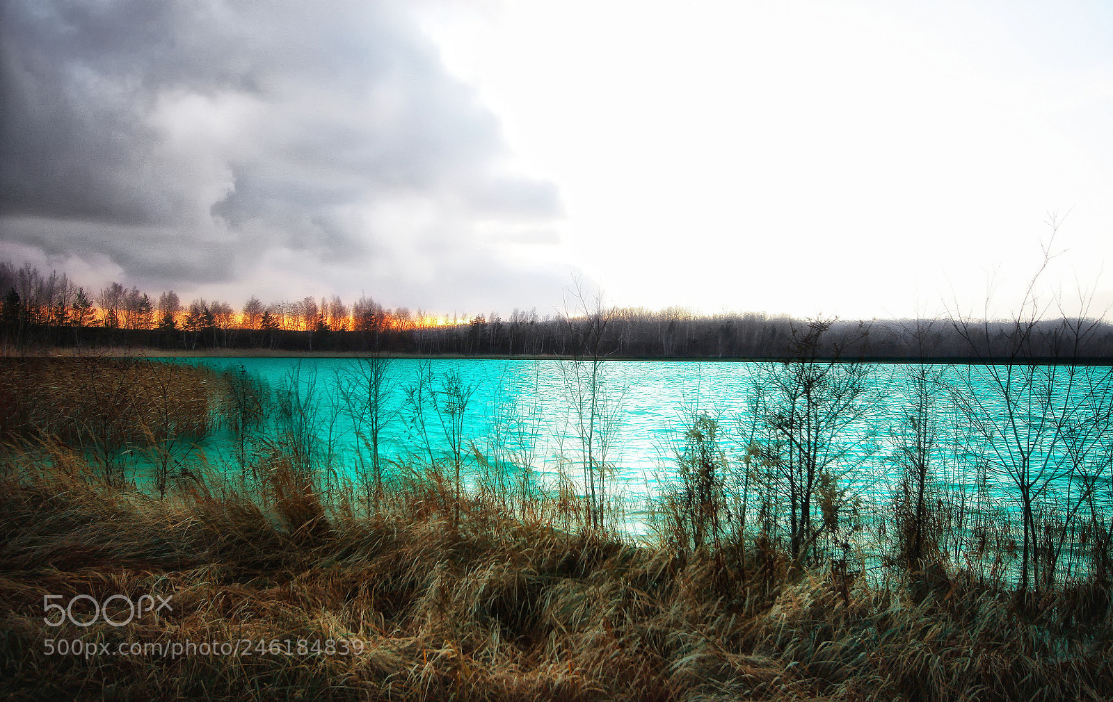 Canon EOS 50D sample photo. Stormy turquoise lake photography
