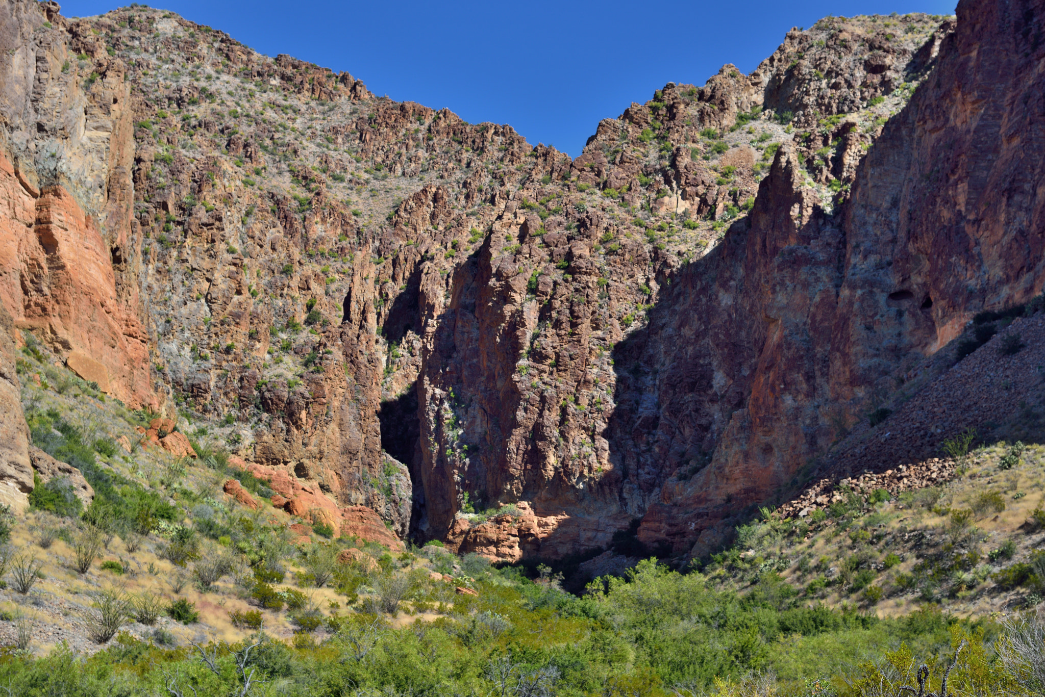Nikon AF-S Nikkor 24-120mm F4G ED VR sample photo. A mountainside of colors and shapes in lower burro mesa photography