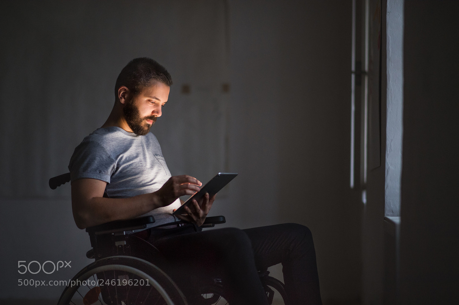Nikon D5 sample photo. Man in wheelchair working photography
