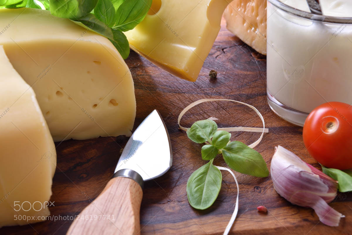 Nikon D810 sample photo. Dairy products on cutting photography