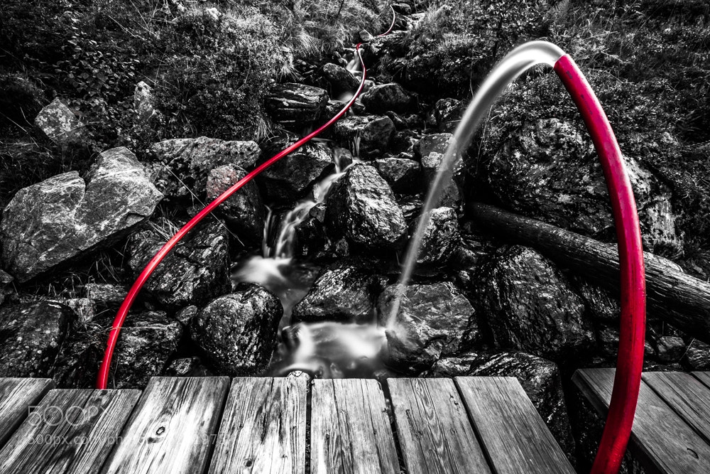Fujifilm X-T1 sample photo. Little red waterfall photography
