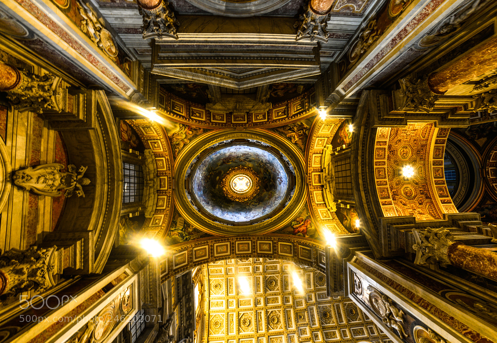 Nikon D610 sample photo. Ceiling of saint peter's photography