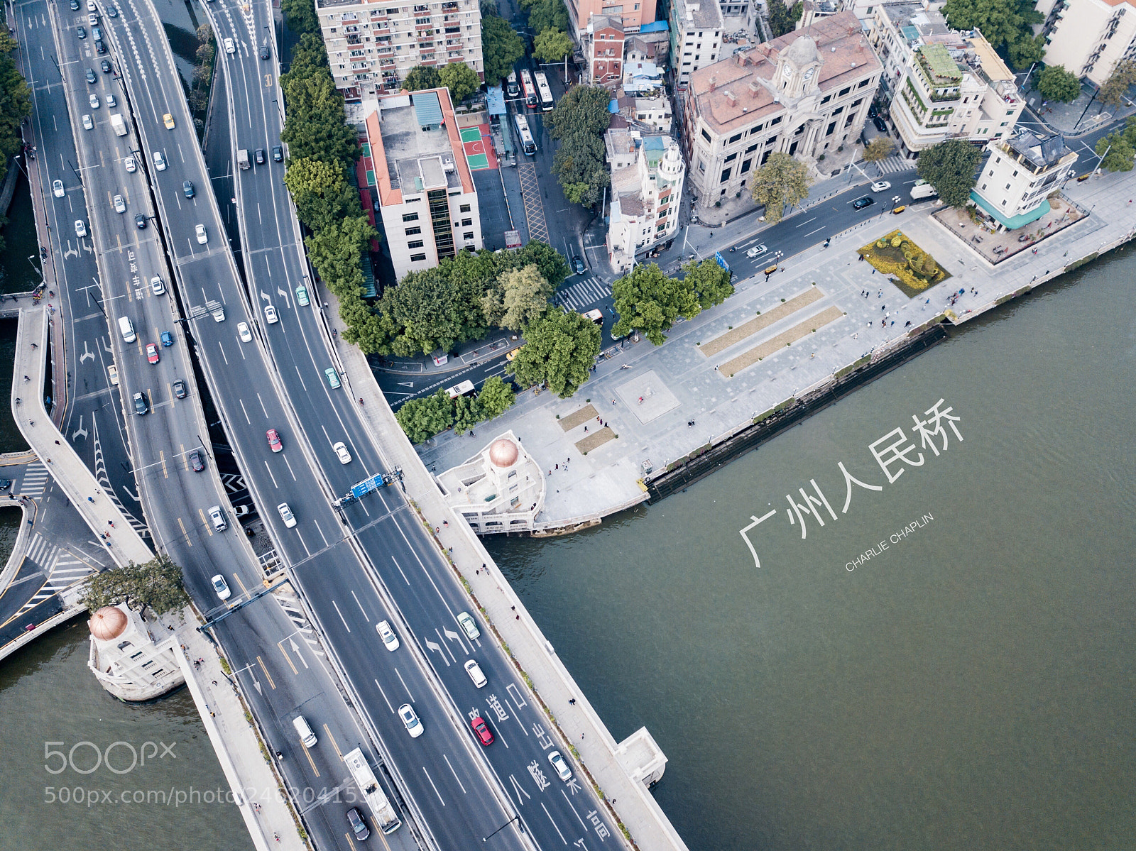 DJI FC220 sample photo. 航拍广州人民桥 photography