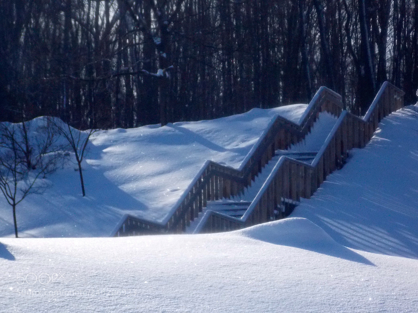 Nikon Coolpix L810 sample photo. Snow stairs photography