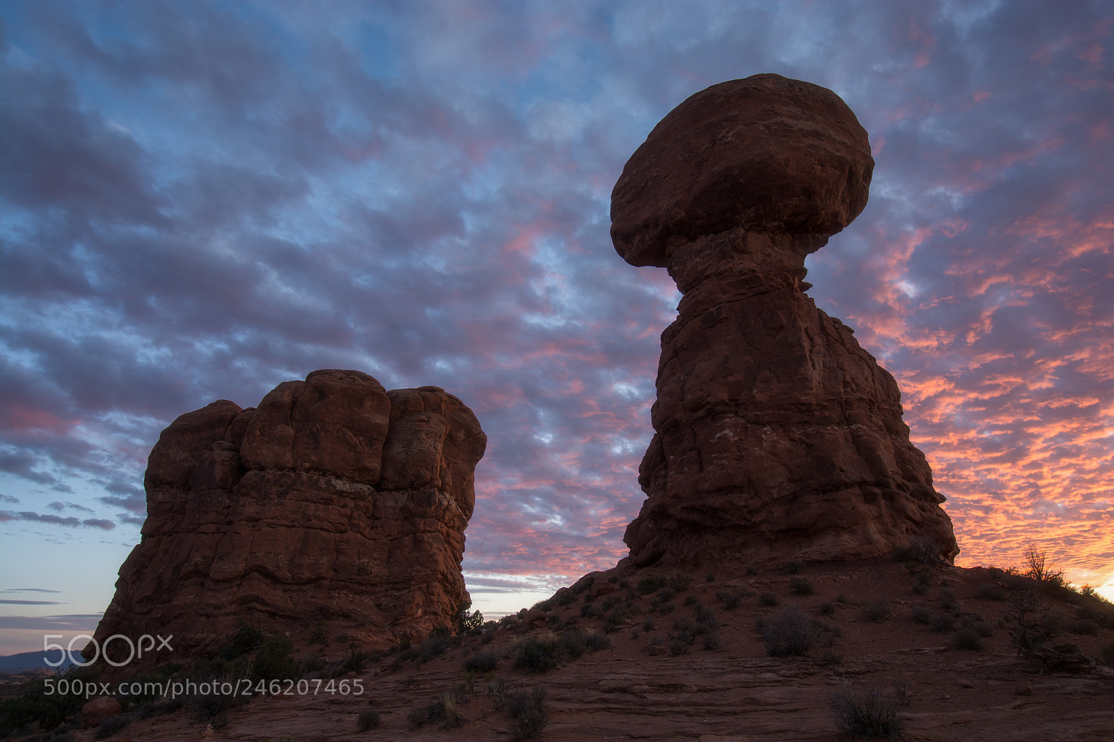Nikon D7100 sample photo. Balanced rock dusk photography