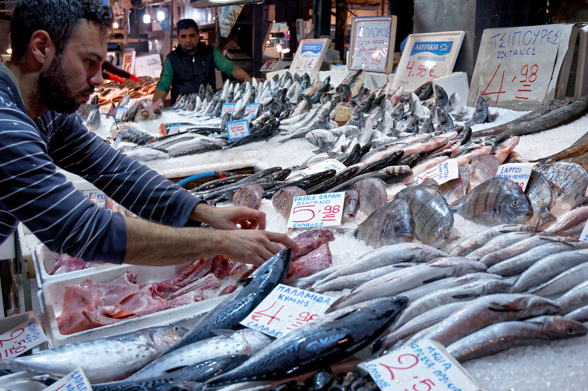 Nikon D70 sample photo. Fish market. photography