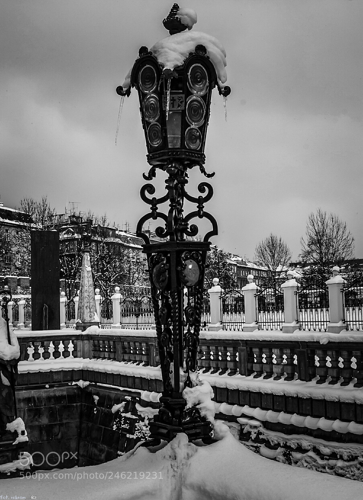 Nikon D50 sample photo. Winter lamp photography