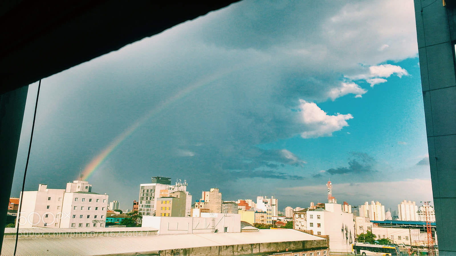 Motorola MotoG3 sample photo. Rainbow in the city photography