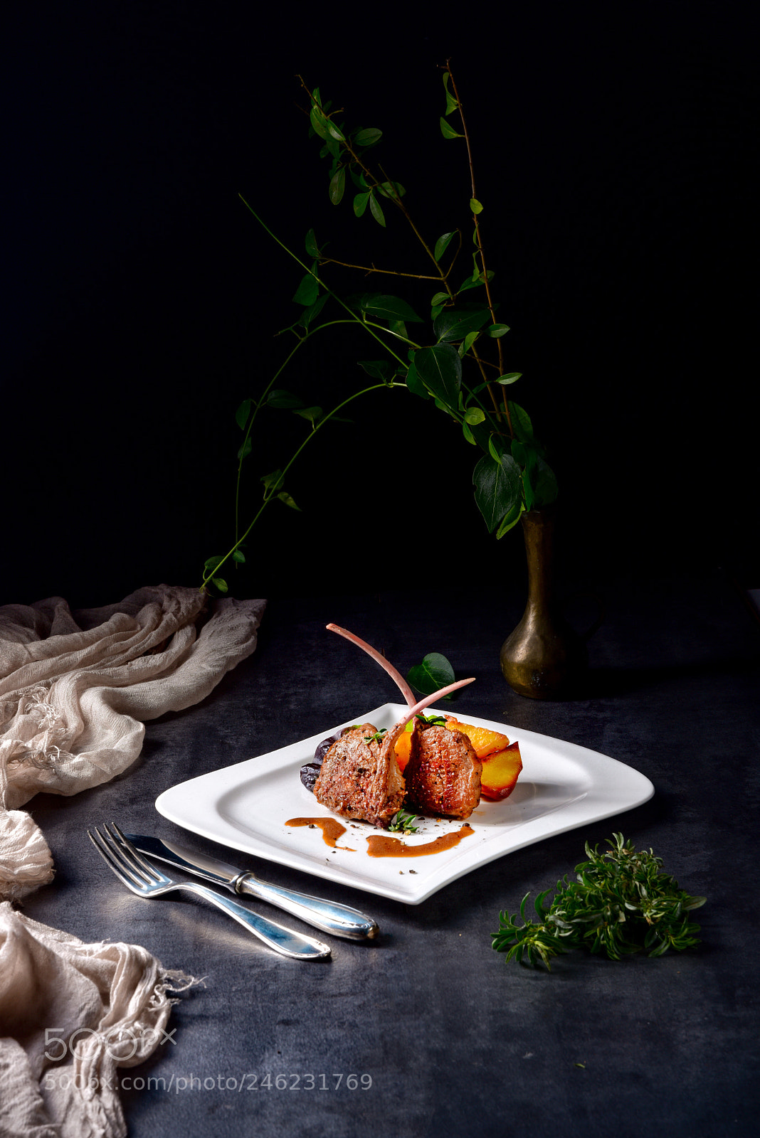 Nikon D810 sample photo. Grilled lamb chops with photography