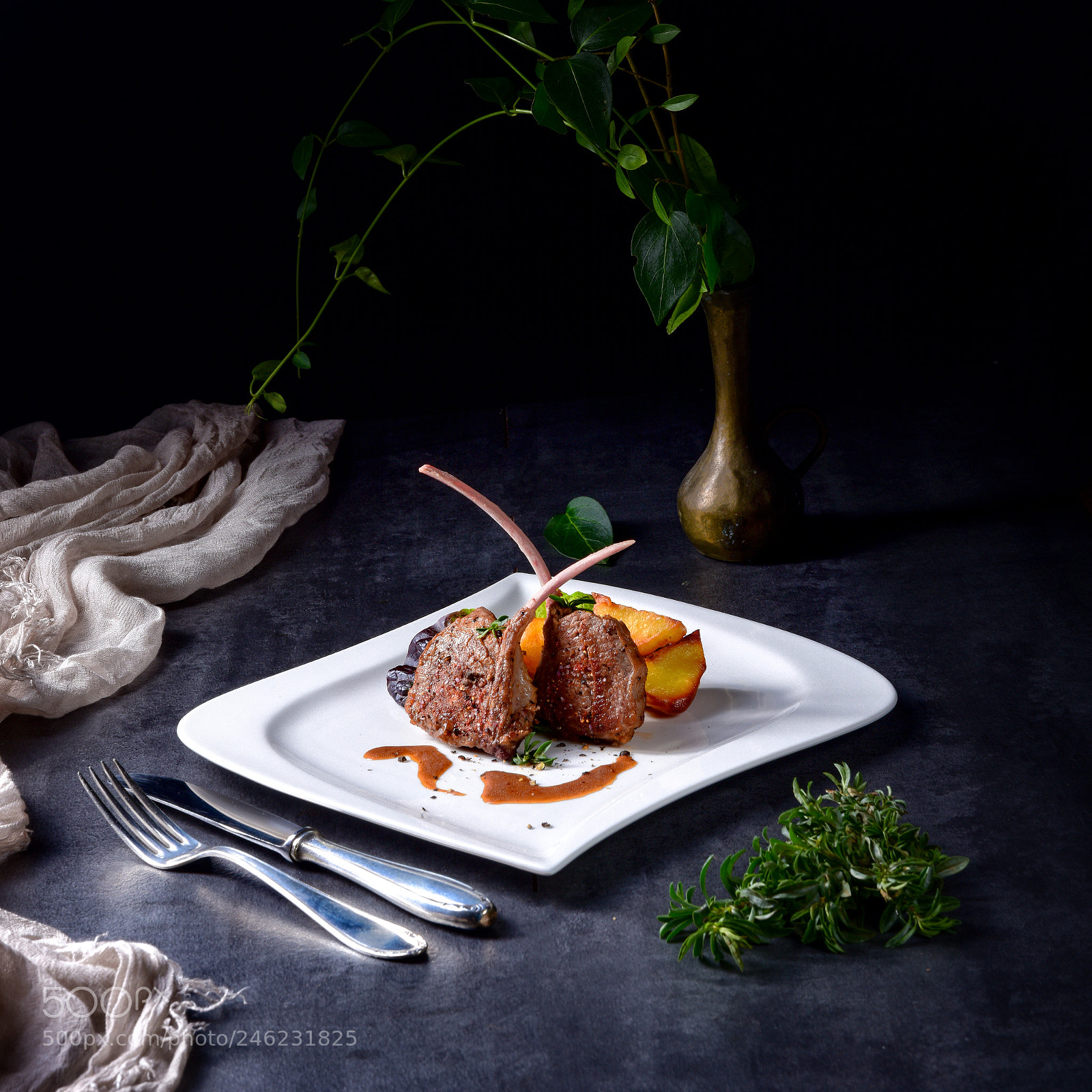 Nikon D810 sample photo. Grilled lamb chops with photography