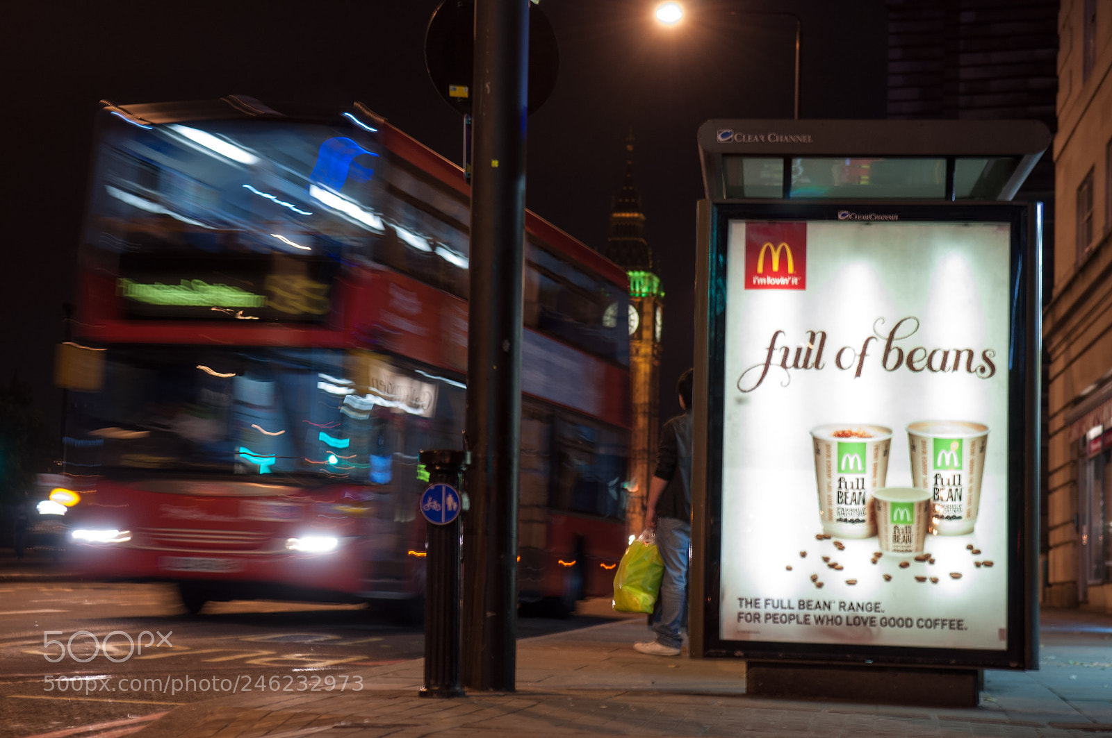 Nikon D90 sample photo. London night bus photography