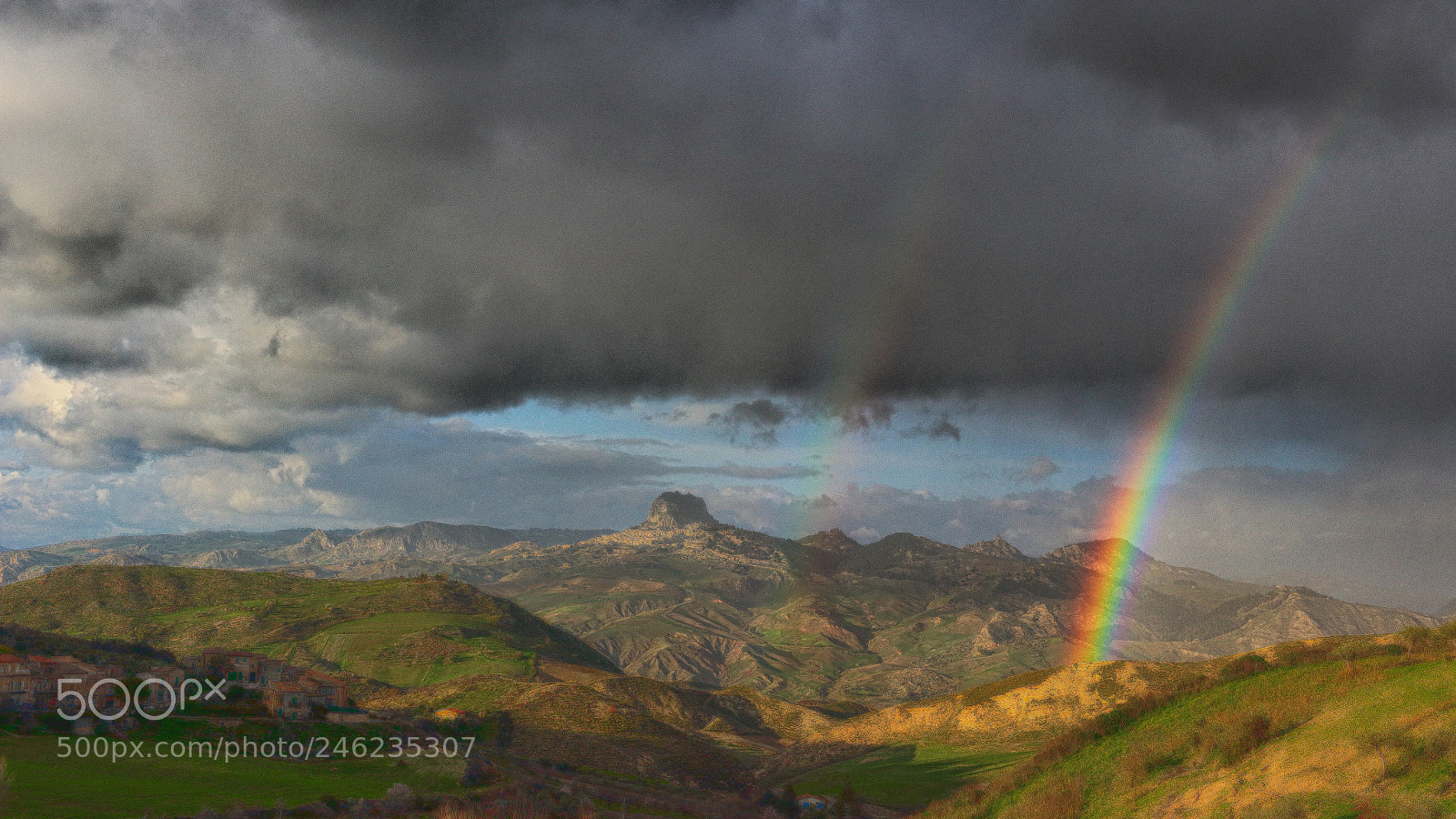 Canon EOS 100D (EOS Rebel SL1 / EOS Kiss X7) sample photo. Double rainbow in cloudscape photography