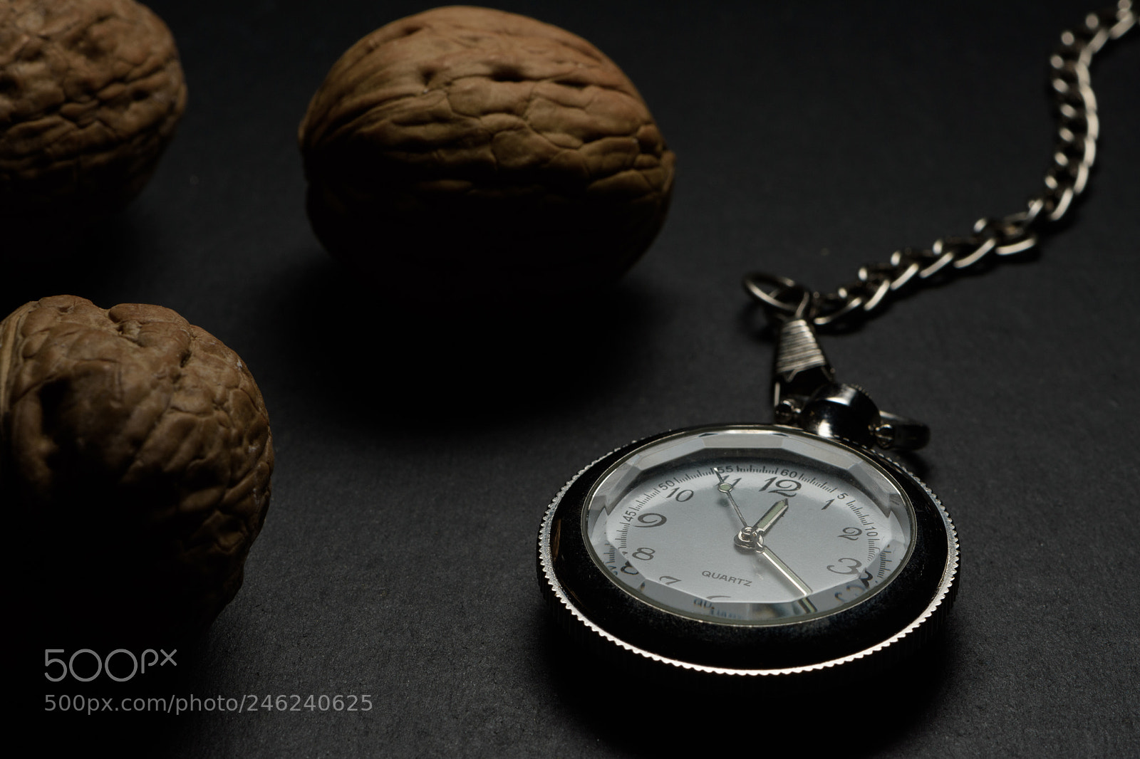 Nikon D7200 sample photo. Pocket watch and walnuts photography