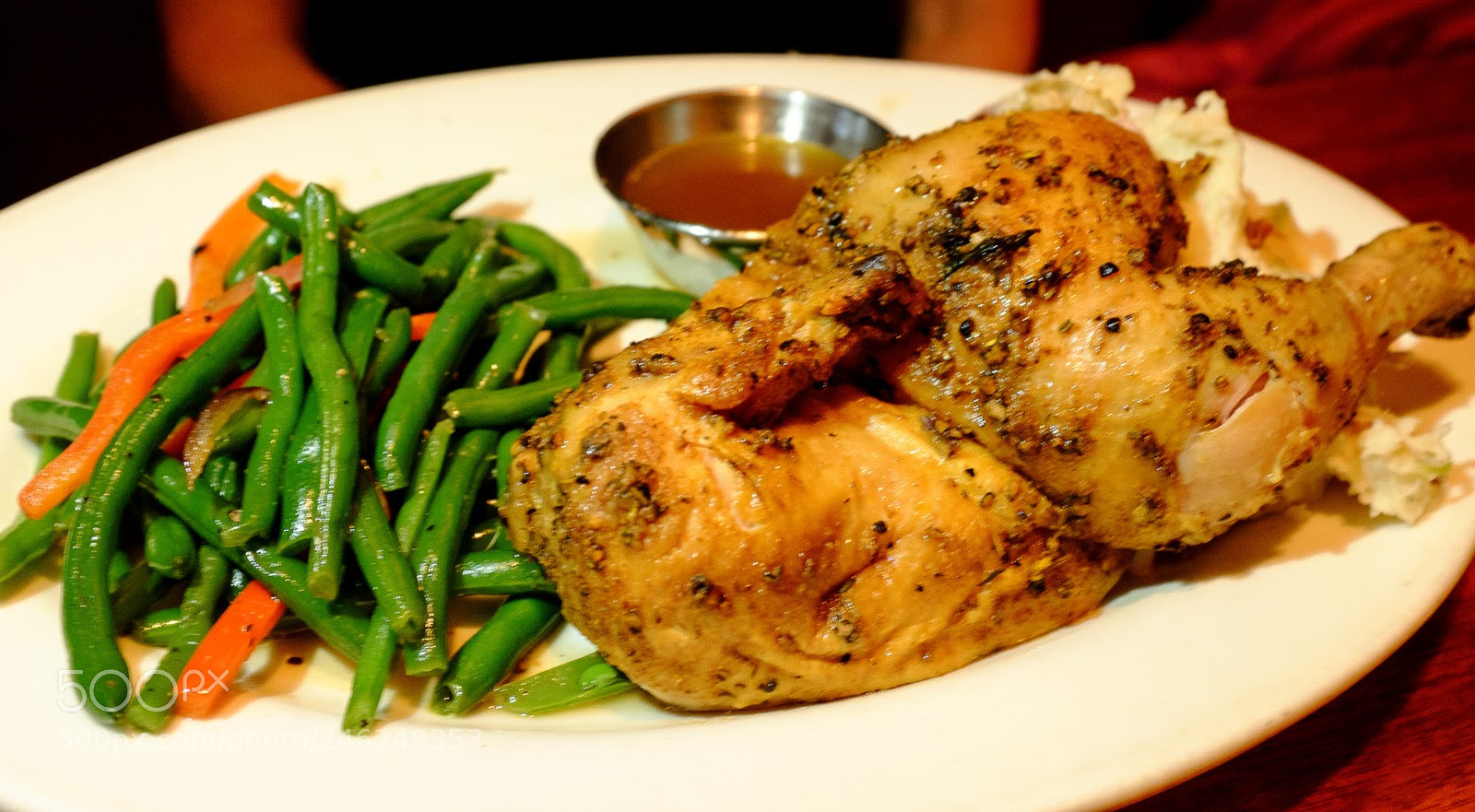 Fujifilm X100S sample photo. Broiled chicken dinner photography