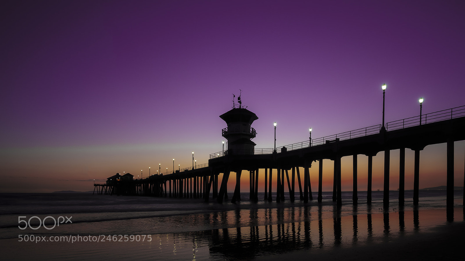 Fujifilm X-T2 sample photo. Huntington pier, dusk photography