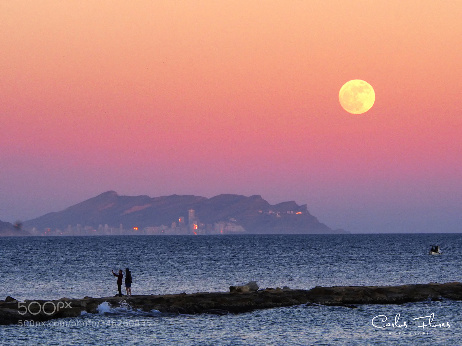 Olympus OM-D E-M10 II sample photo. Moon at sunset photography