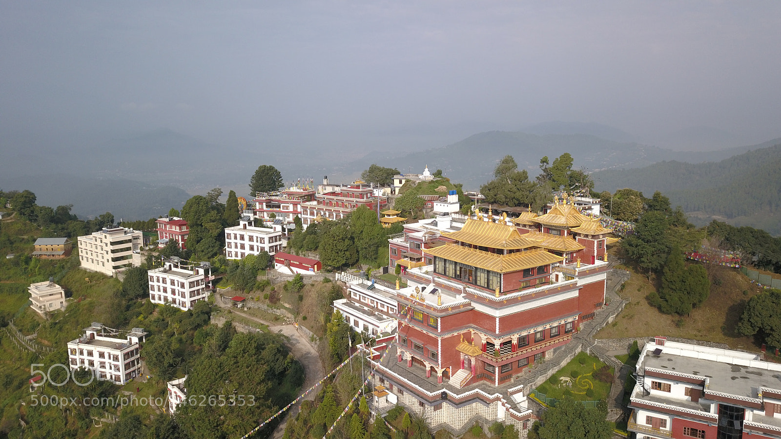DJI FC220 sample photo. Tibetan monks near monastery photography