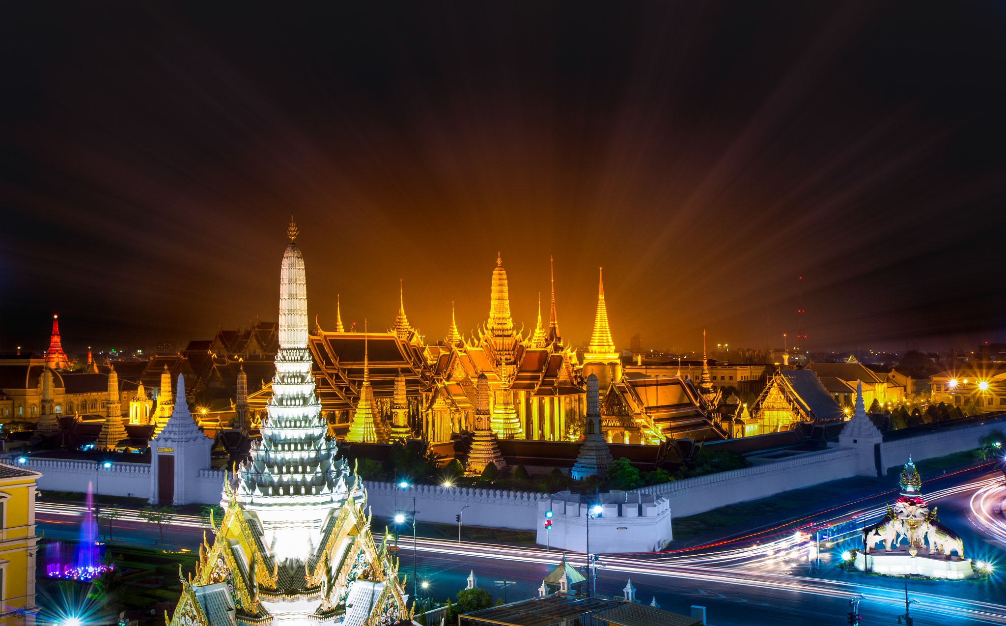 The beautiful of the Emerald Buddha Temple or Wat Phra Kaew at