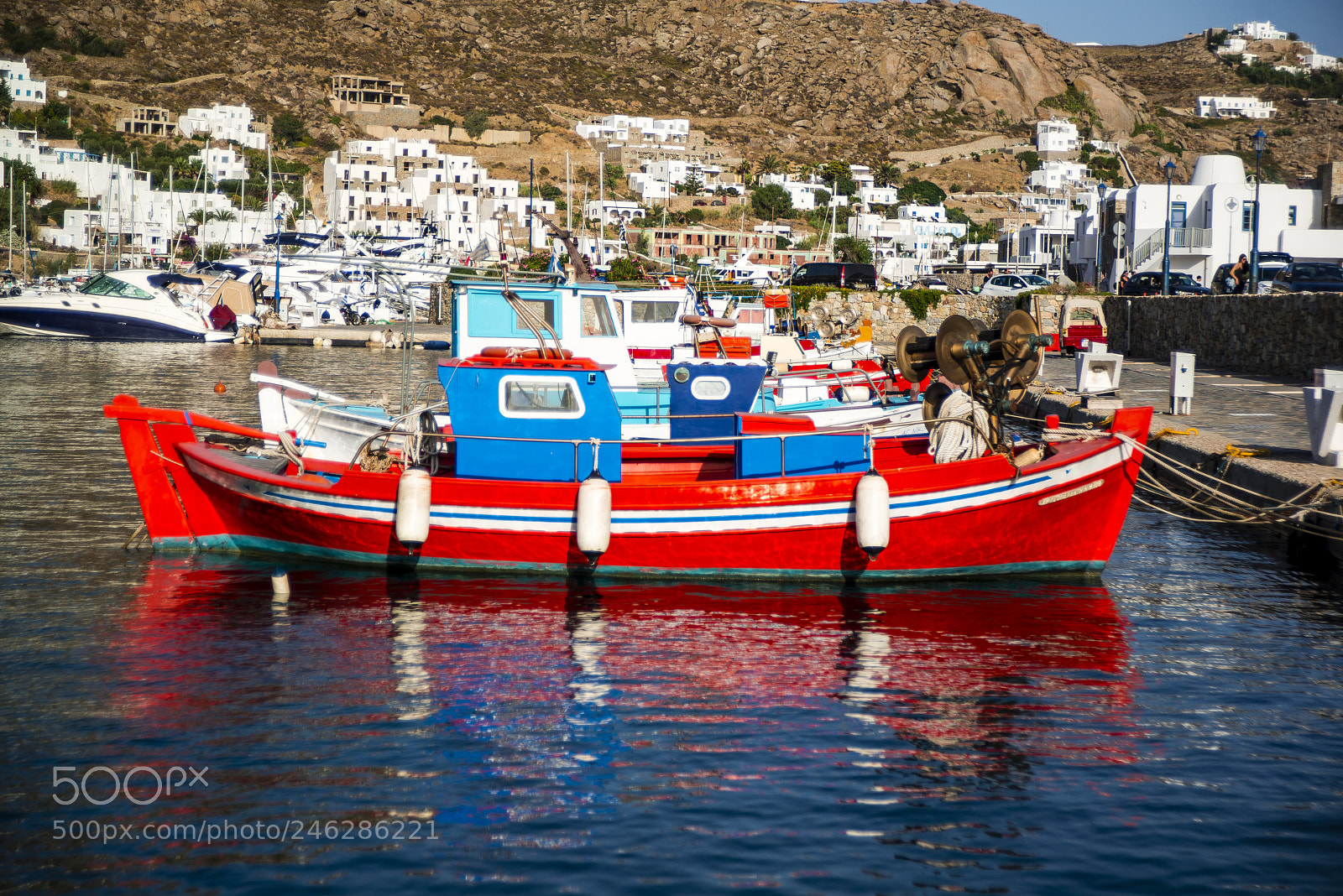 Nikon D800 sample photo. Fish boats in mykonos photography