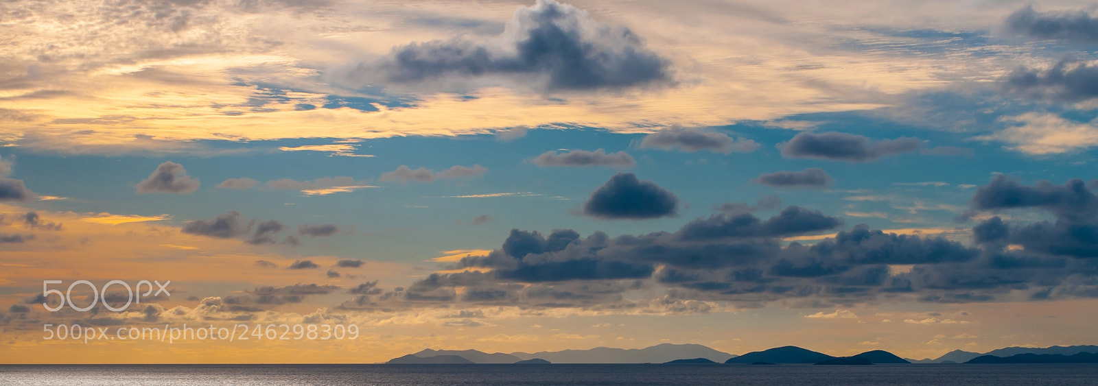 Nikon D300 sample photo. Caribbean sunset with islands photography