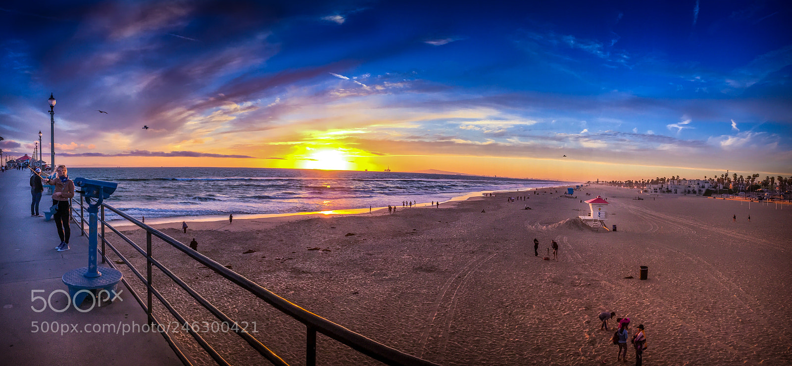 Apple iPhone 6s sample photo. Sunset at huntington beach photography