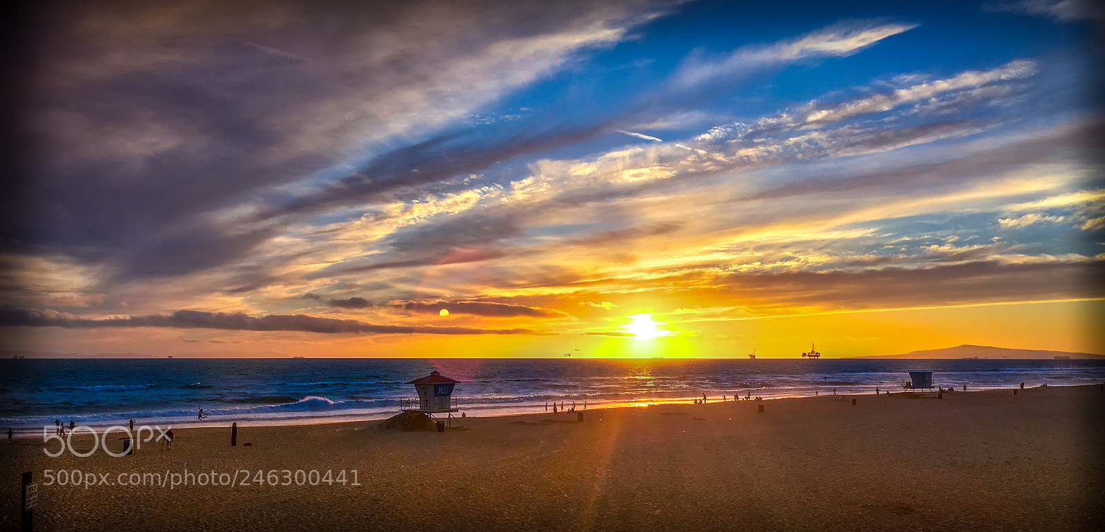 Apple iPhone 6s sample photo. Sunset at huntington beach photography