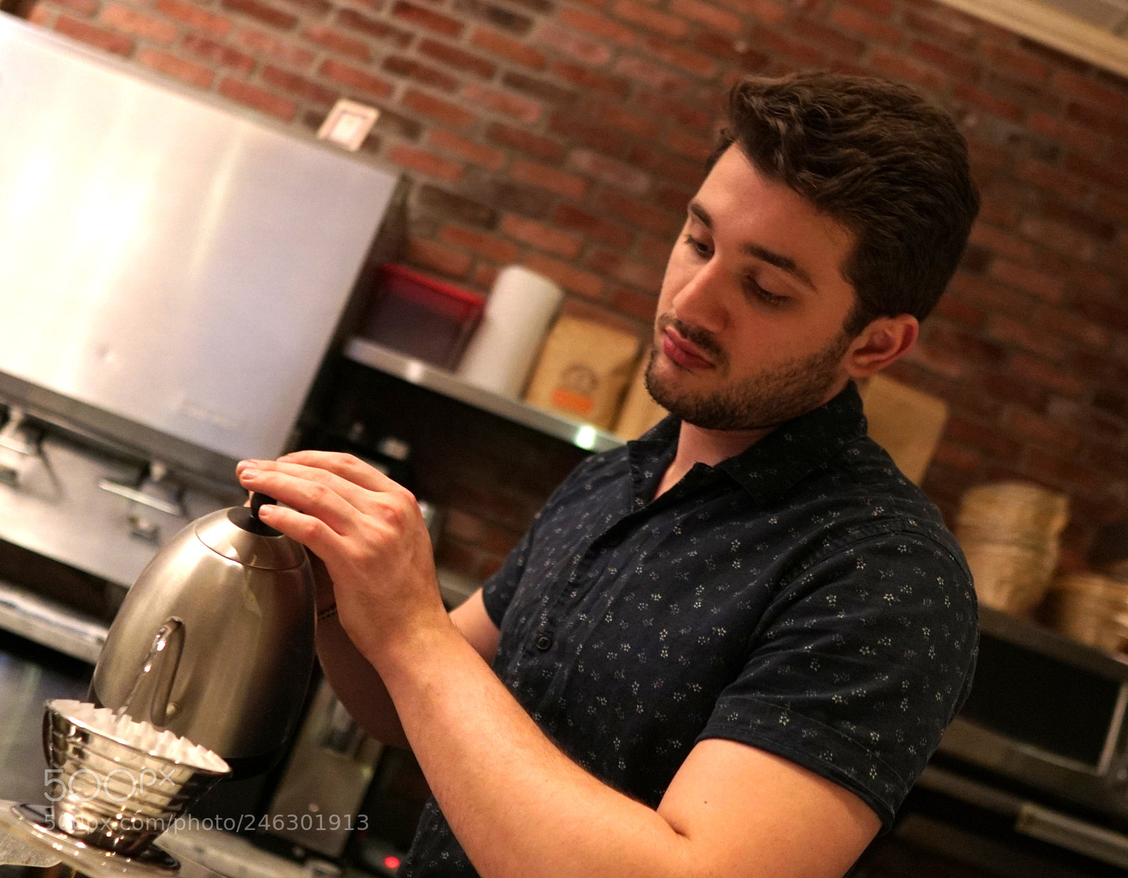 Sony a6500 sample photo. Barista at the thinking photography