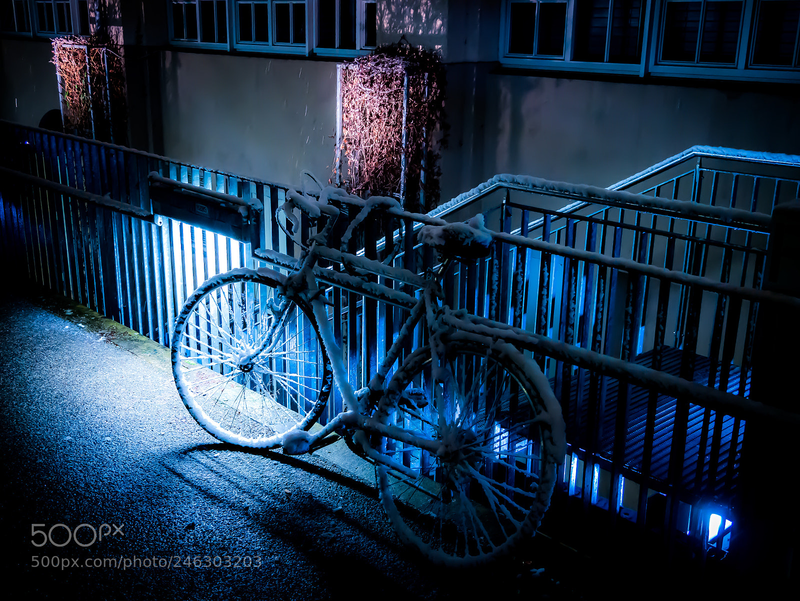 Panasonic DMC-G81 sample photo. Fahrrad, eingeschneit am zkm photography