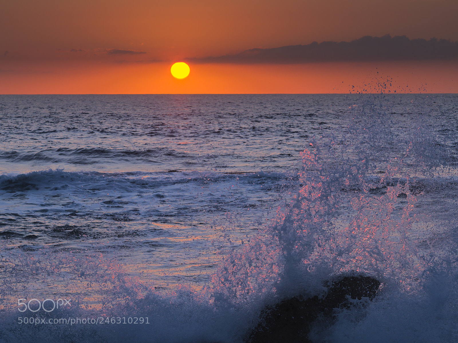 Olympus PEN E-PM2 sample photo. Sunset splash photography
