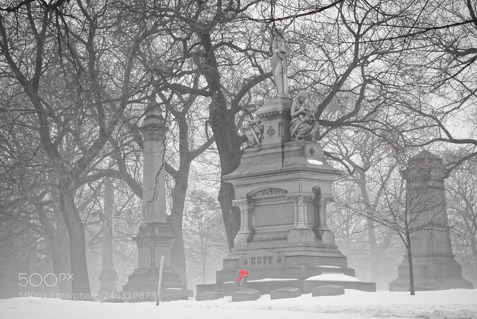 Nikon 1 V1 sample photo. Cemetery fog photography