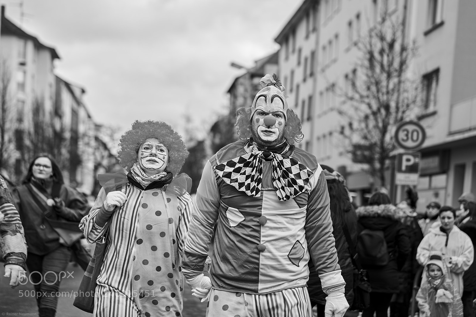 Sony a7R II sample photo. 2 clowns b&w photography