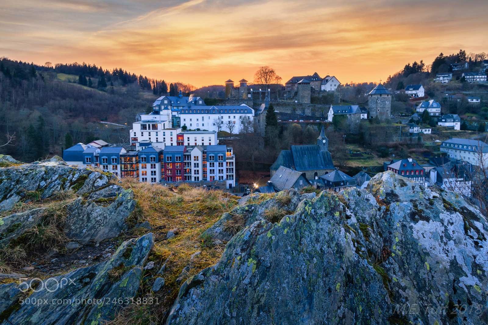 Canon EOS 7D sample photo. View over monschau @ sunset photography