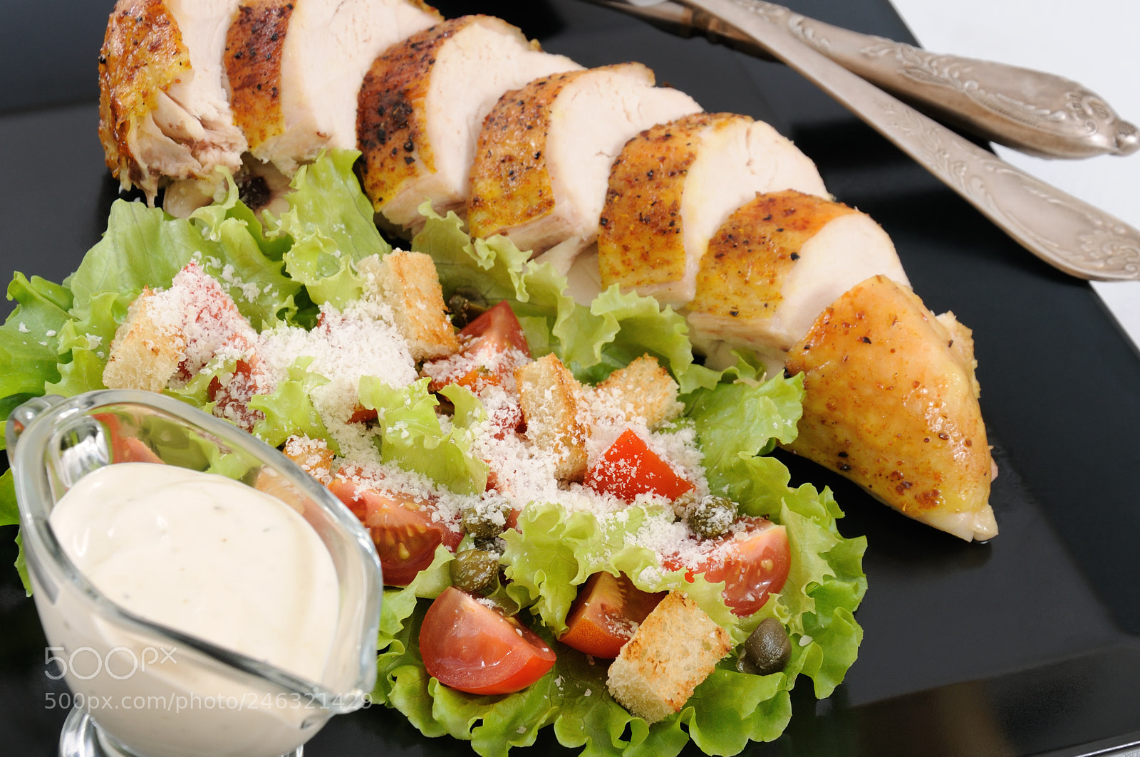 Nikon D90 sample photo. Chicken a la caesar photography