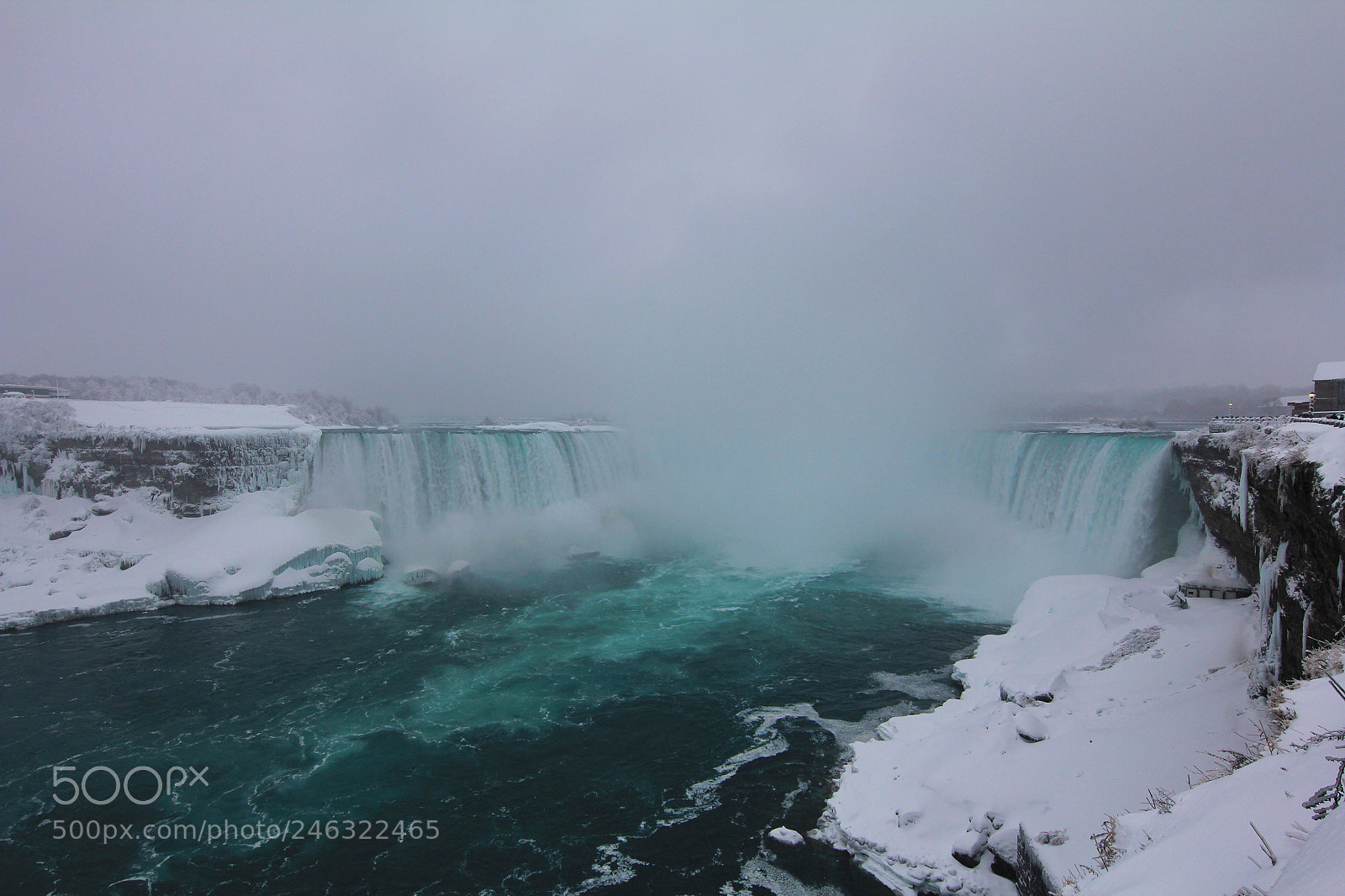 Canon EOS 60D sample photo. Snowing niagara falls photography