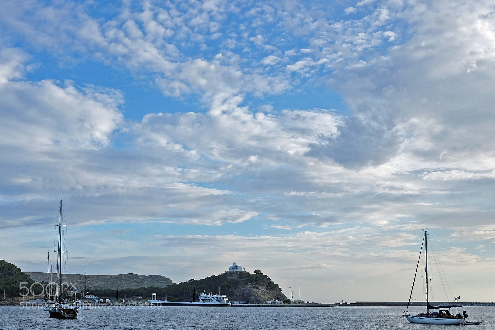 Fujifilm X70 sample photo. Myrina harbour (lemnos) greece photography