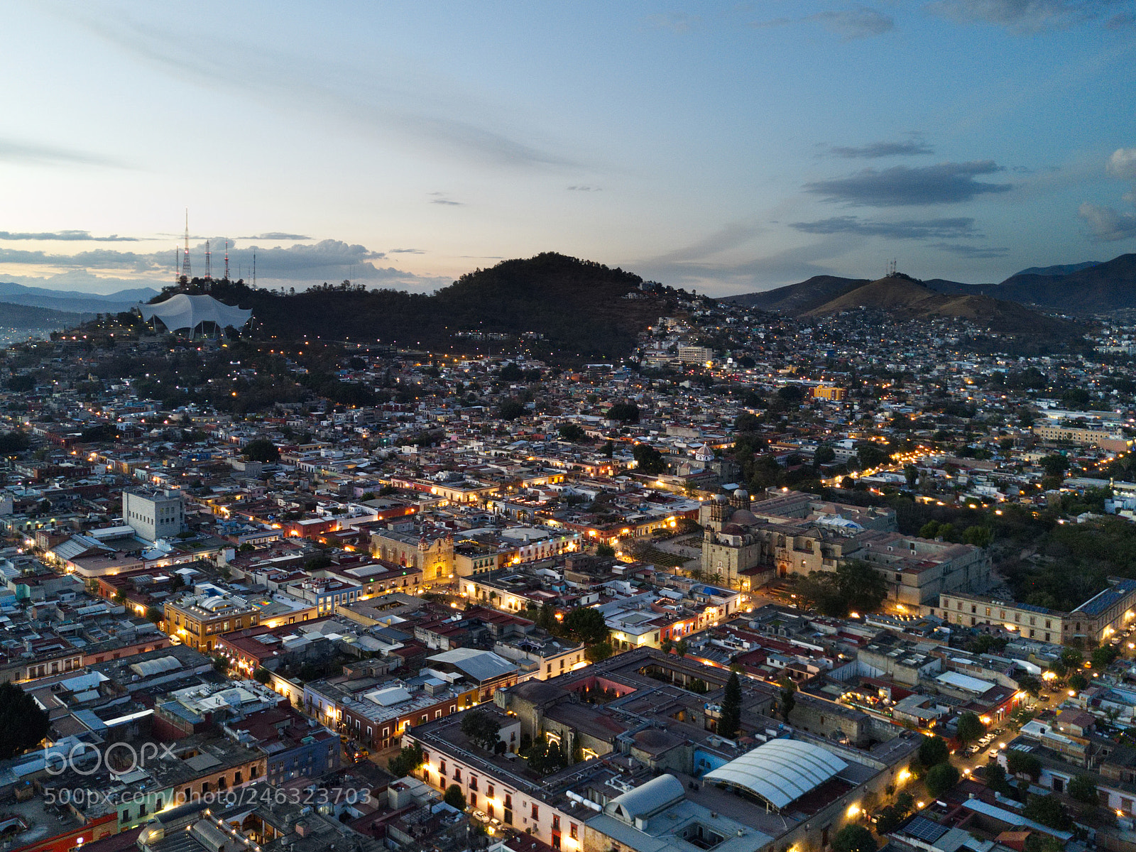 DJI FC220 sample photo. Oaxaca city at dusk photography