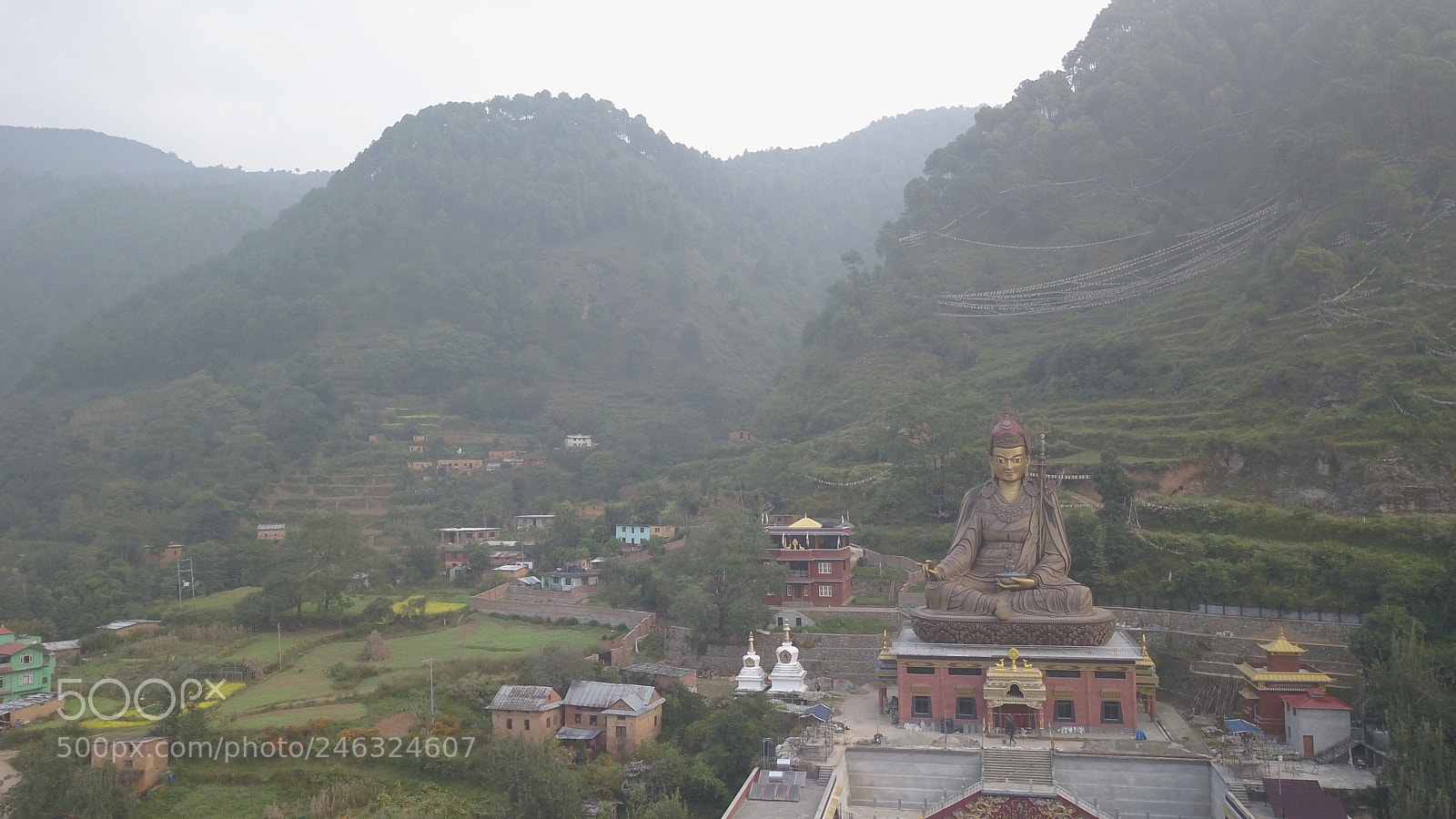 DJI FC220 sample photo. Tibetan monastery, kathmandu valley photography