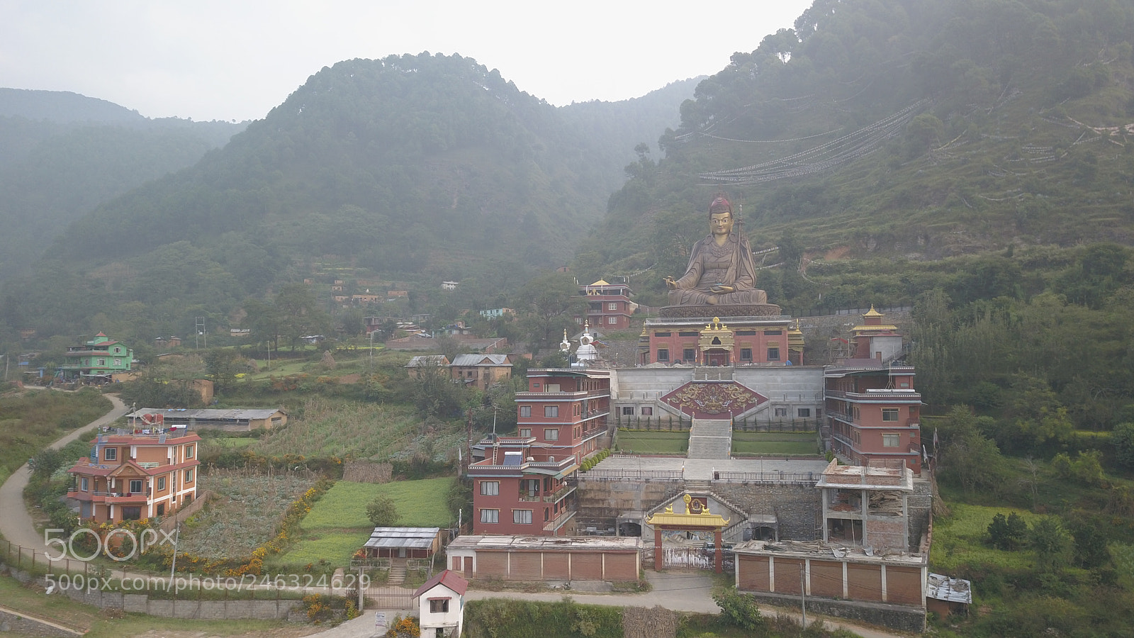 DJI FC220 sample photo. Tibetan monastery, kathmandu valley photography