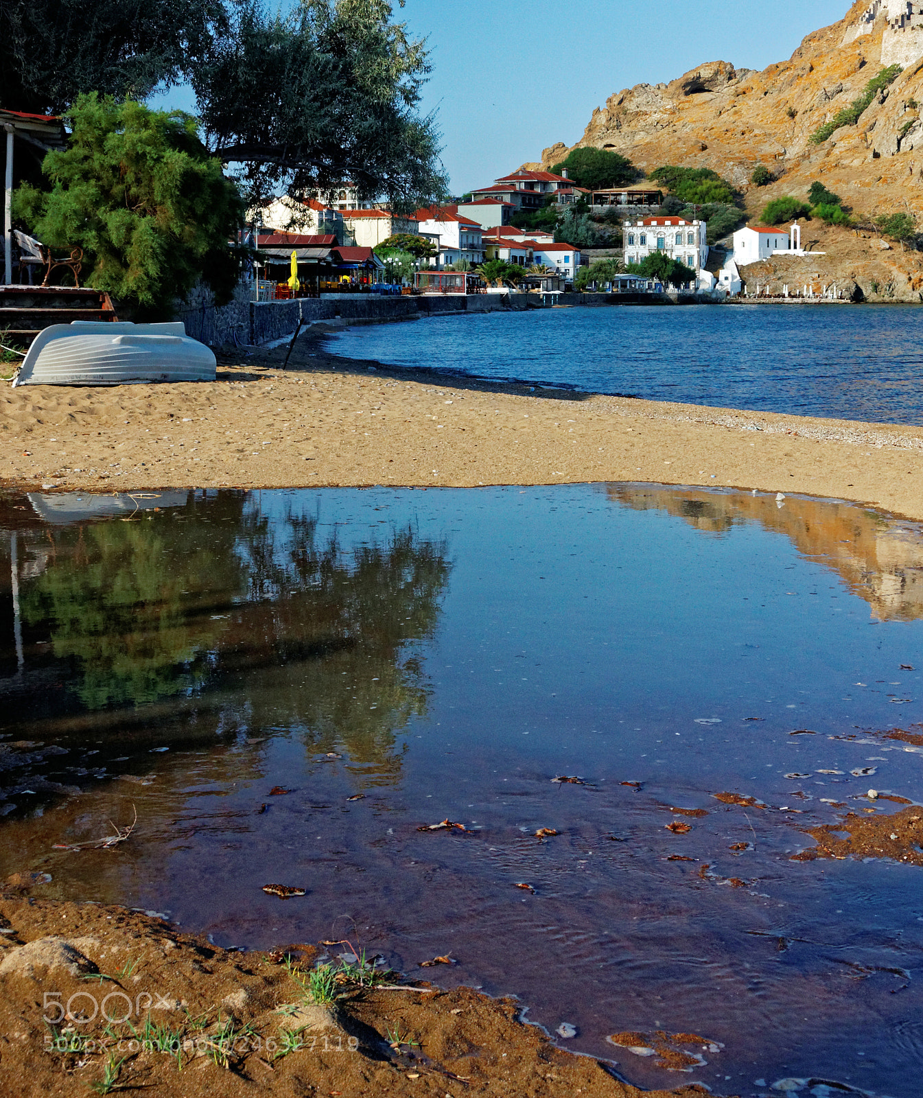 Canon EOS 40D sample photo. Romaikos seafront myrina town photography