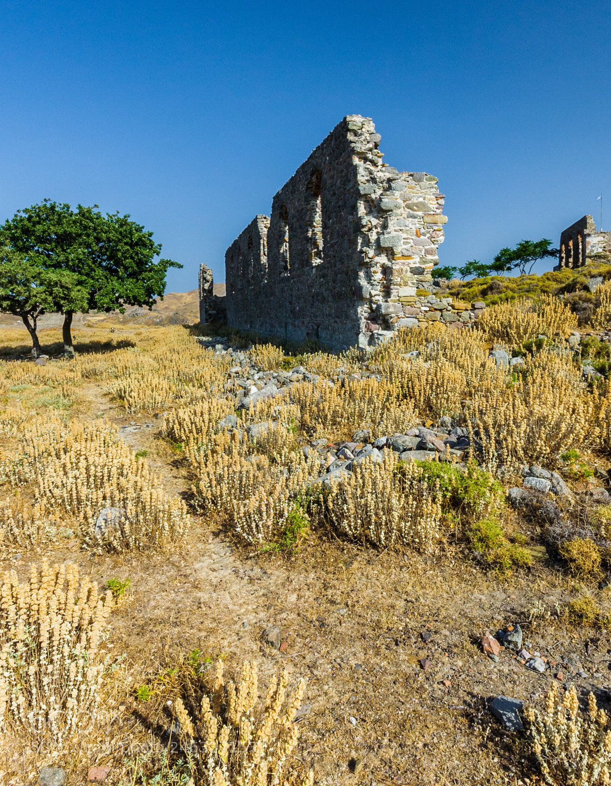Canon EOS 40D sample photo. Ruins myrina castle lemnos photography