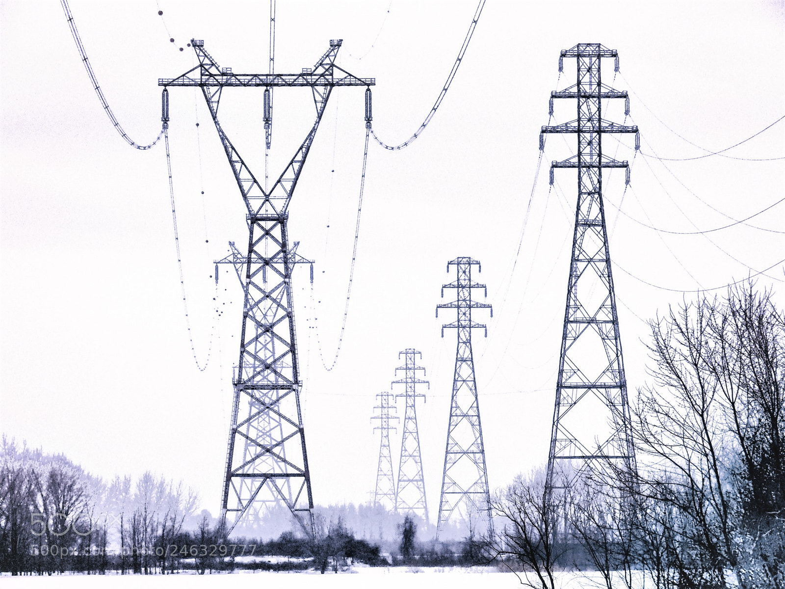 Olympus OM-D E-M10 II sample photo. Powerline photography