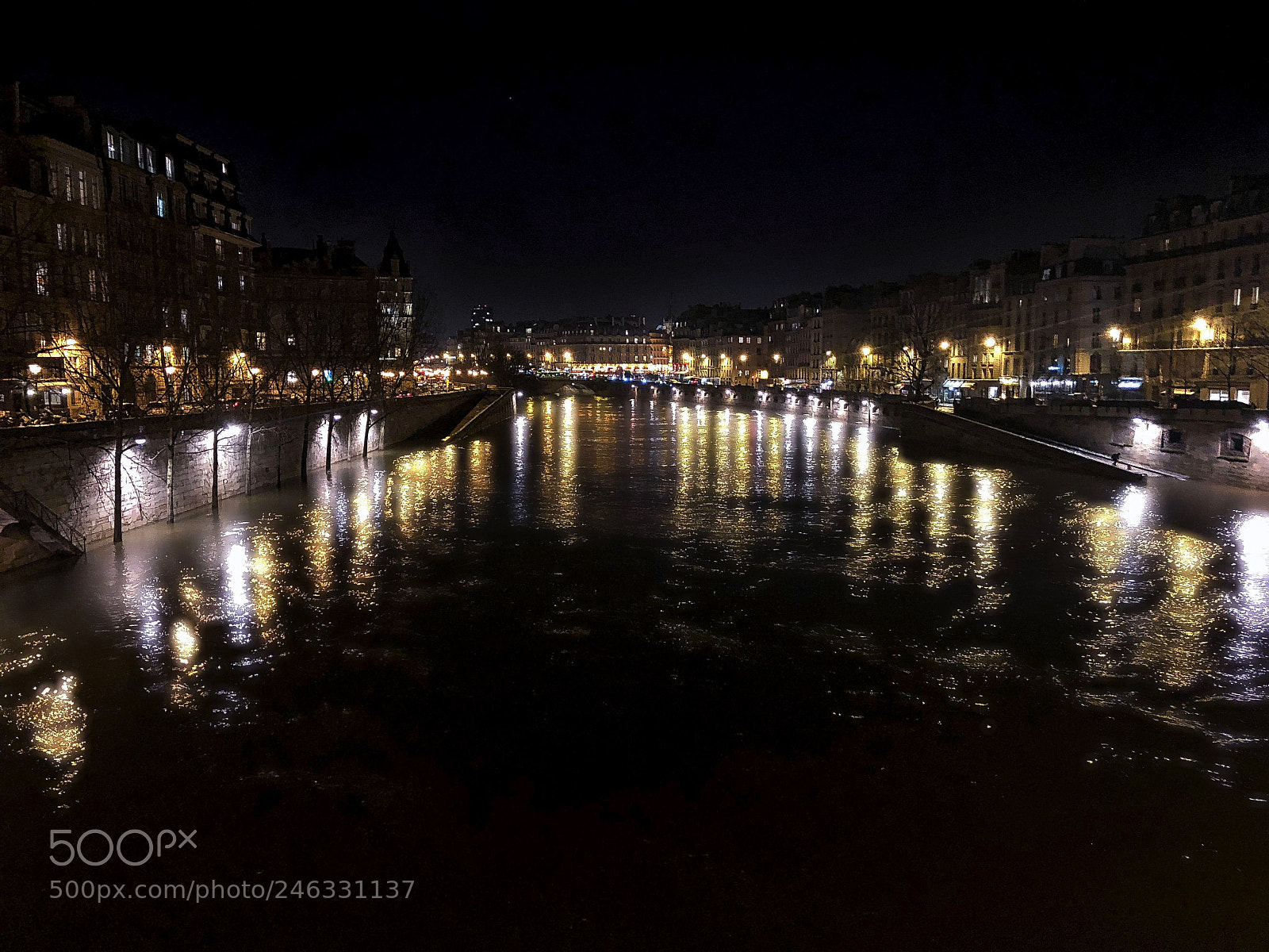 Apple iPhone X sample photo. Night seine photography