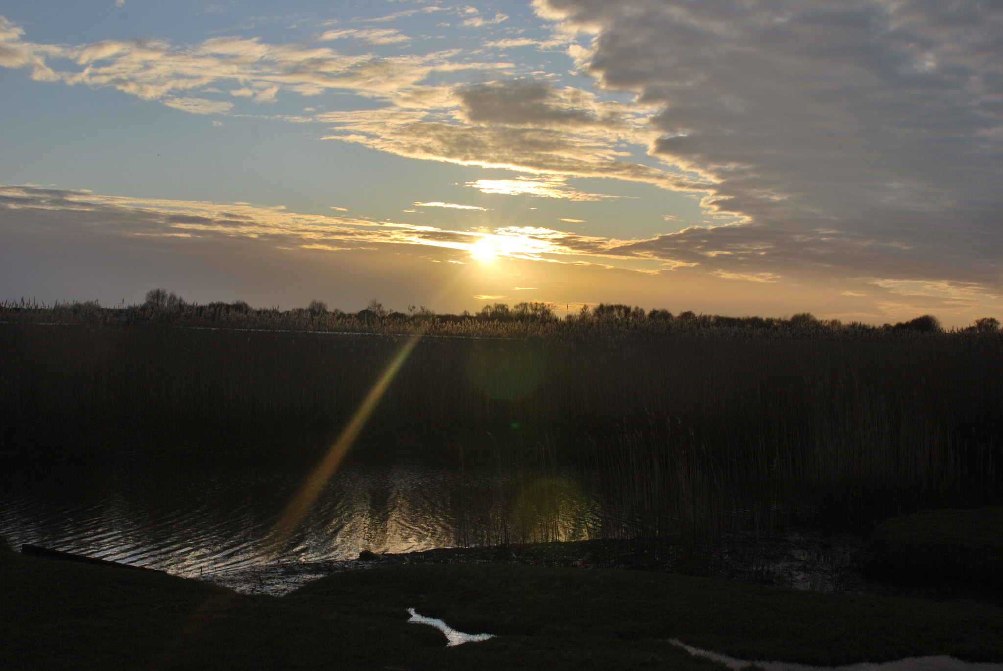 Nikon D60 sample photo. Taken at sunset in stanpit marsh, i saw the the interesting clouds towards the right of the image... photography